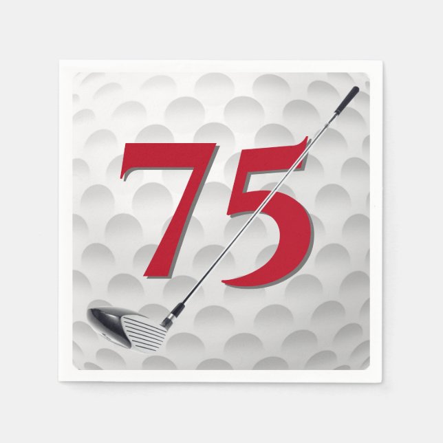 Papel 75.ª servilleta del club de golf de cumpleaños (Anverso)