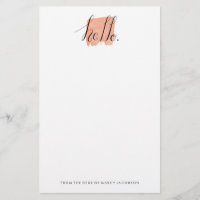 papel acuático con letras de mano de saludo