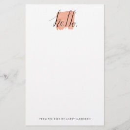 papel acuático con letras de mano de saludo