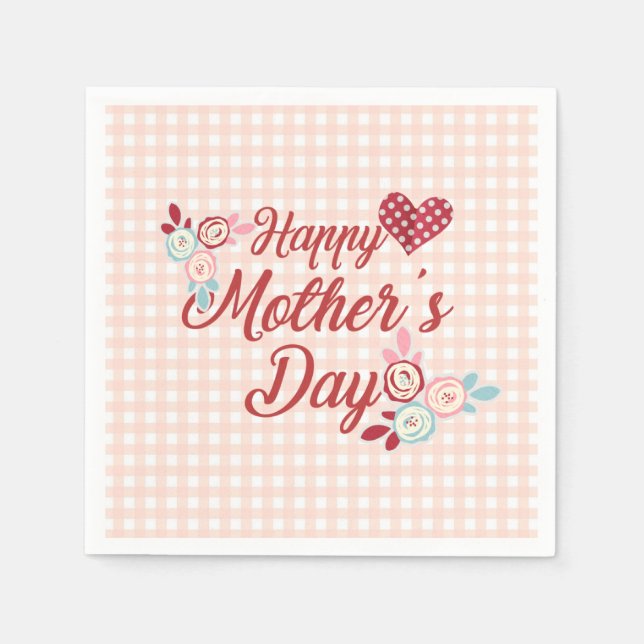 Papel Adorable Feliz Día de la Madre | Servilleta (Anverso)