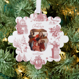 Papel Adorno de árbol de fotos de Chinoiserie de Navidad