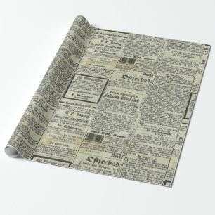 Papel alemán del regalo del periódico del vintage