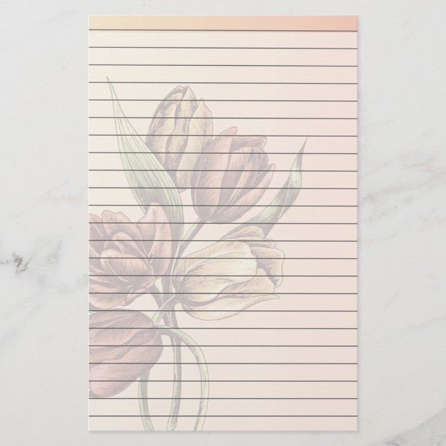 Papel alineado con los tulipanes (Anverso)