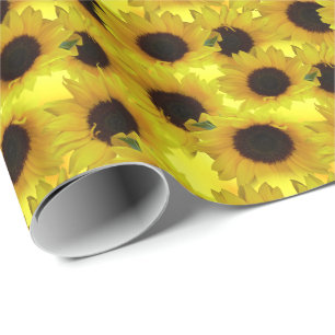Papel amarillo de la flor del papel de embalaje