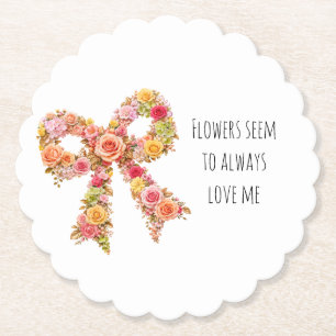 Papel Amor de Lazo Floral – Posavasos de Flores Elegante
