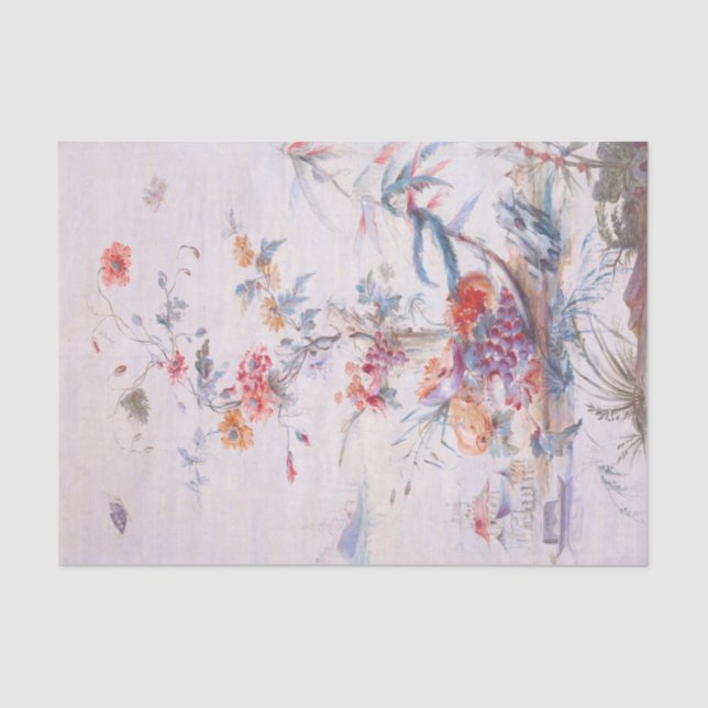 Papel anticuado chino de tejidos florales (Anverso)