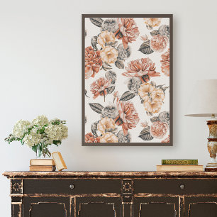 Papel anticuado de la descomposición floral vintag