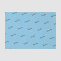 Papel anticuado de tejidos con nombre (azul cielo