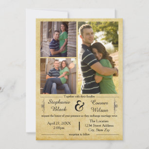 Papel antiguo 3 Fotos - Invitación a la boda