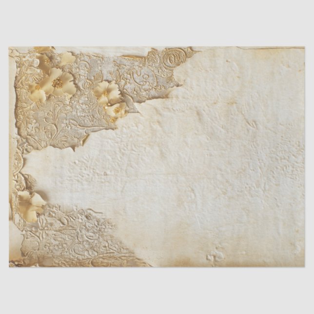 Papel antiguo con bordes rotos Relieve metalizado  (Anverso)