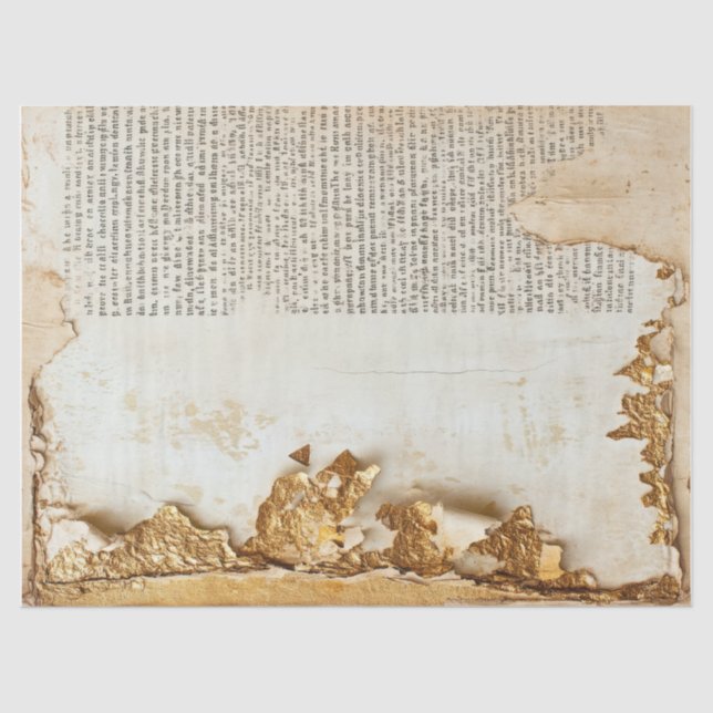 Papel antiguo con bordes rotos Relieve metalizado  (Anverso)