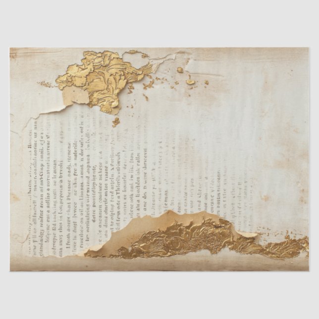 Papel antiguo con bordes rotos Relieve metalizado  (Anverso)