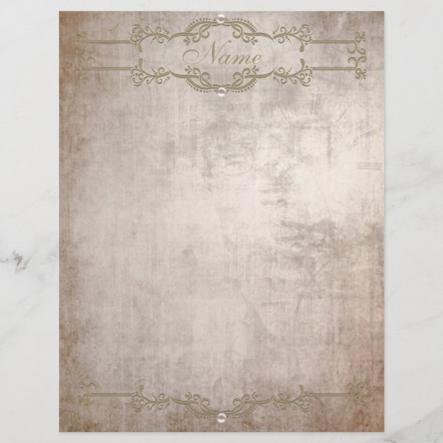 Papel Antiguo con membrete Perla Dorada (Anverso)