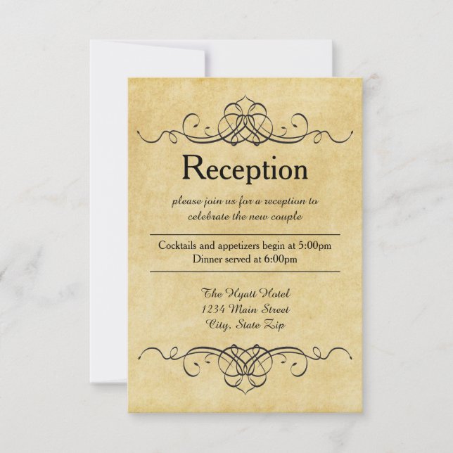 Papel Antiguo - Invitación de Recepción (Anverso)