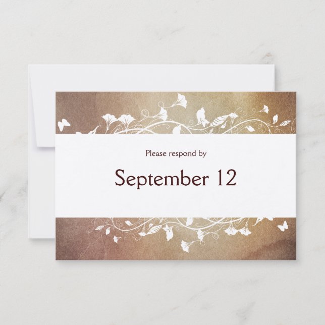 Papel antiguo RSVP con sobres (Anverso)