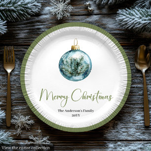Papel Árbol de Navidad Bohemio Moderno en Plato de Acuar