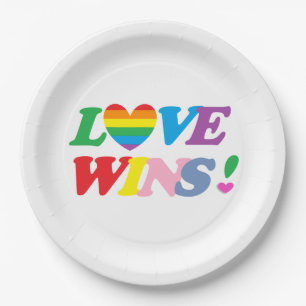 Papel Arcoíris Amor Gana Plato de Cartón LGBT