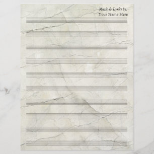 Papel arrugado vintage Hoja en blanco Música 10 St