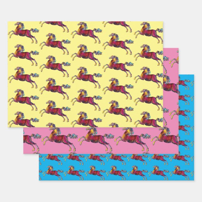 Papel artesanal de arte de caballos de estilo vint (Set)