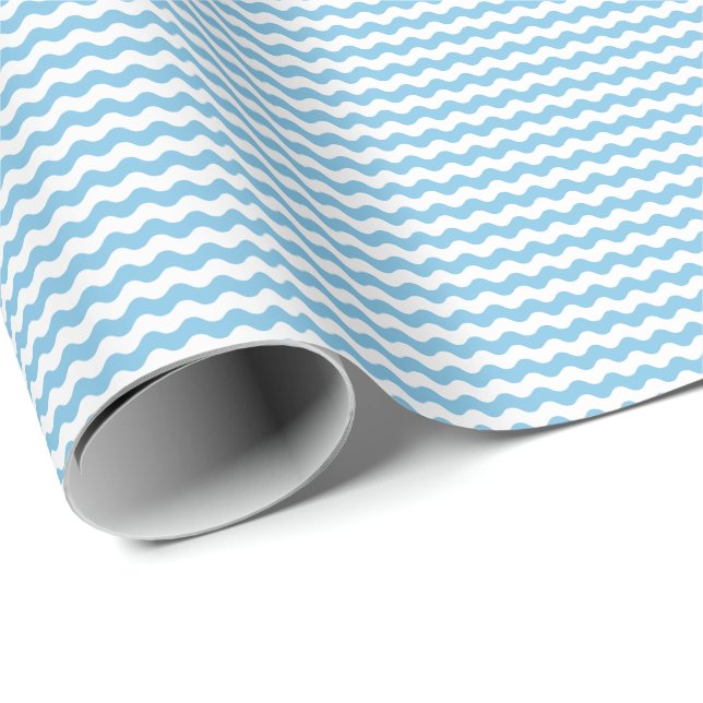 Papel azul claro y del blanco fino de las ondas de (Esquina del rollo)