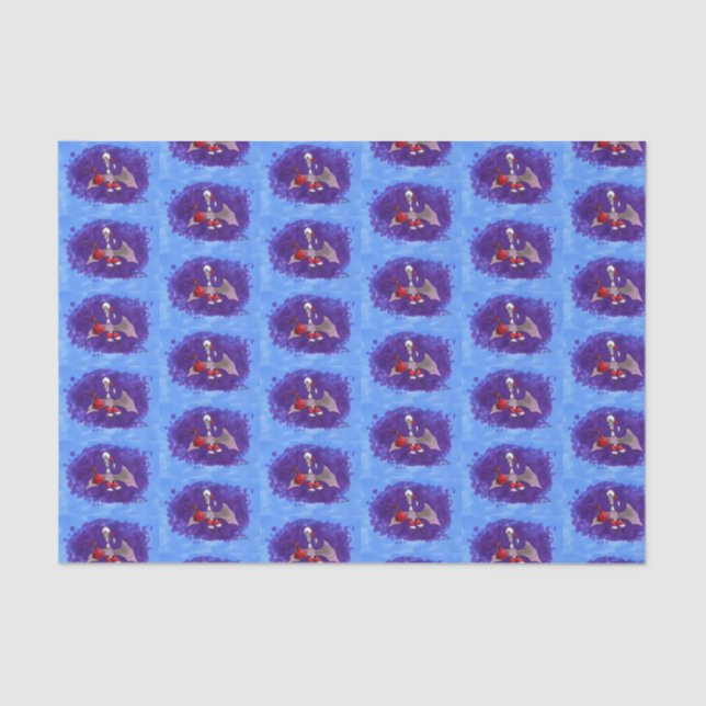 Papel azul de Santa Bat escalonado (Anverso)