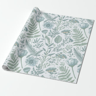 Papel azul Floral