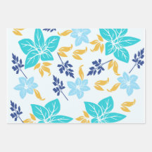 Papel azul floral