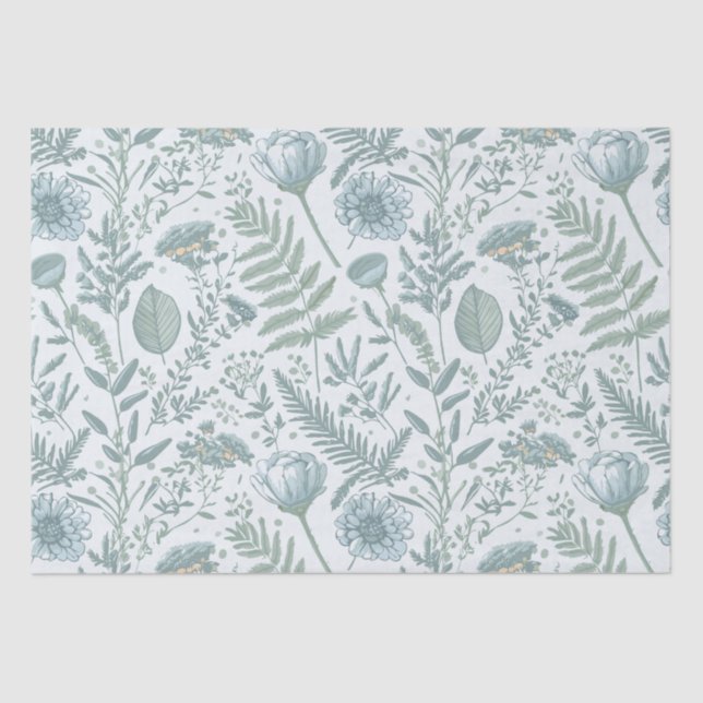 Papel azul Floral (Anverso)