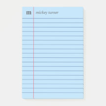 Papel azul para el bloc de notas Añadir su nombre