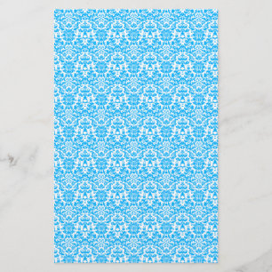 Papel azul y blanco del arte del damasco