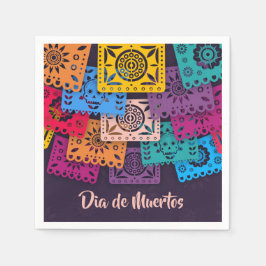 Papel Banderas de Día de Muertos de colores | Servilleta