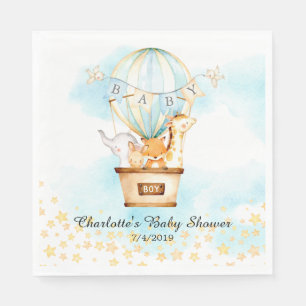 Papel Bebés Animales Balón de aire caliente servilleta