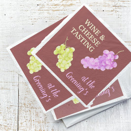 Papel Bebidas de Fiesta de vino y queso en servilleta de