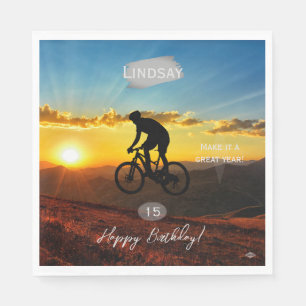 Papel Bicicleta con la servilleta de fondo del atardecer