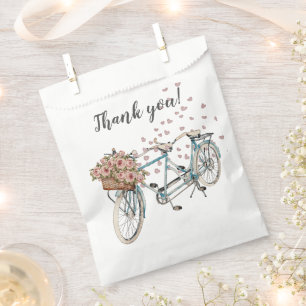Papel bicicleta tándem color agua gracias bolsa de favor