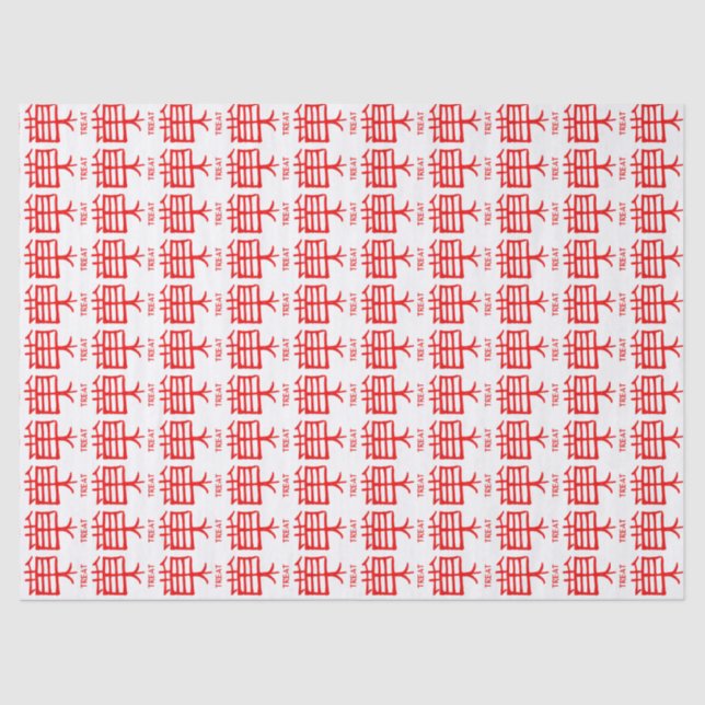 Papel blanco rojo de Kanji Treat (Anverso)