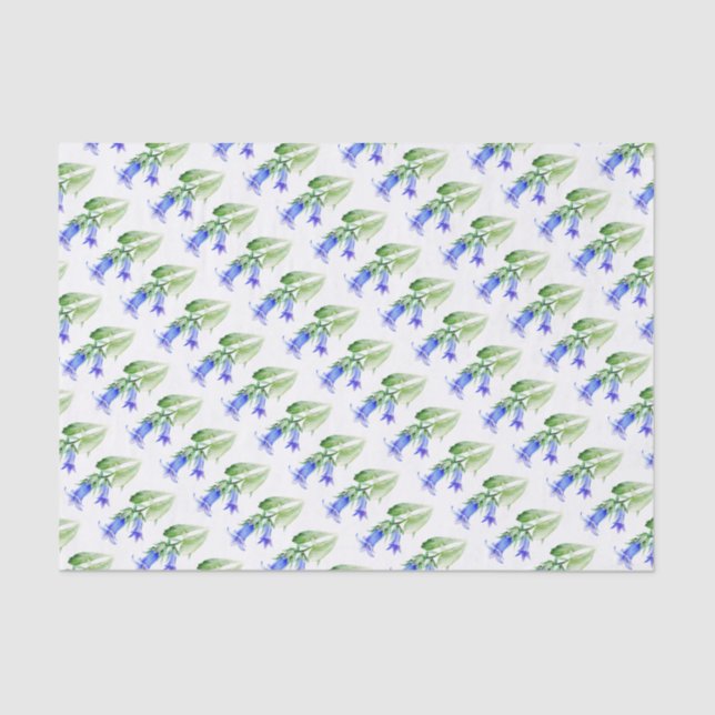Papel blanco verde azul Harebell (Anverso)