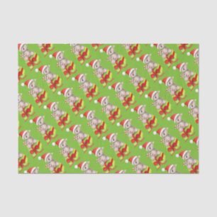 Papel blanco verde de tela verde del oso del sombr