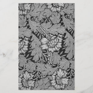 Papel blanco y negro del arte del damasco