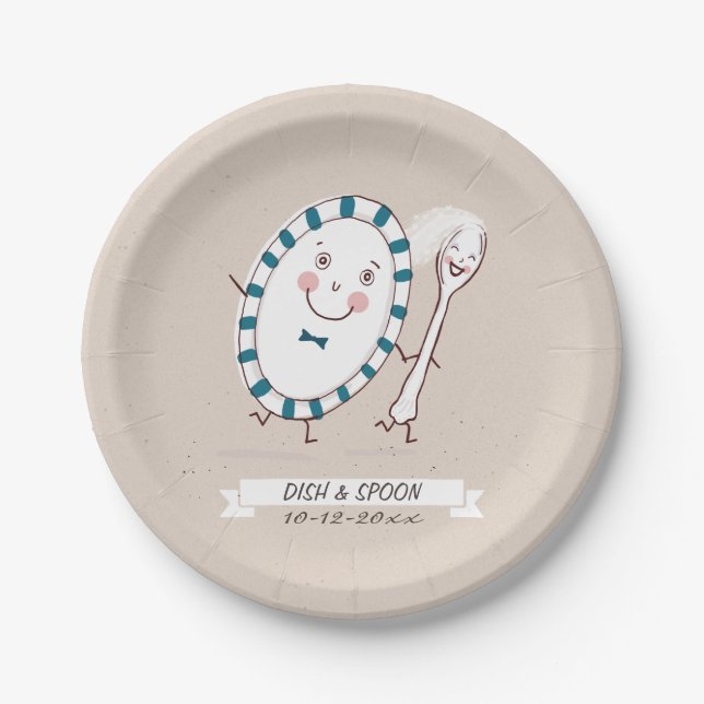 Papel Boda de Cuchara y Plato (Anverso)