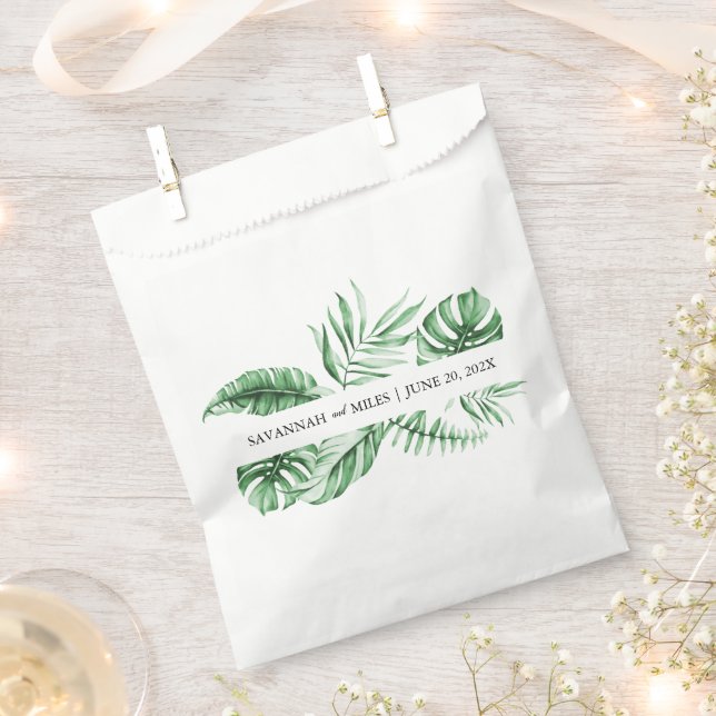 Papel Boda de palmas de vegetación tropical Bolsa de fav (Cortado)