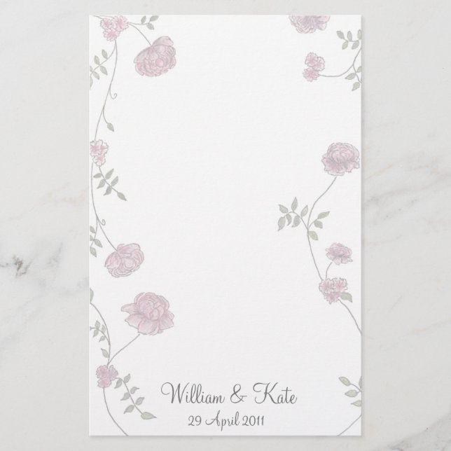 Papel boda floral personalizado (Anverso)