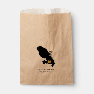 Papel Boda Martinica Favor Trate Sacks, Mapa Bolsa de Re