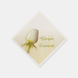 Papel Boda rosa blanco simple llamada servilleta de pape