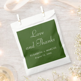 Papel Boda verde oliva elegante bolsa de favores