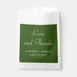 Papel Boda verde oliva elegante bolsa de favores