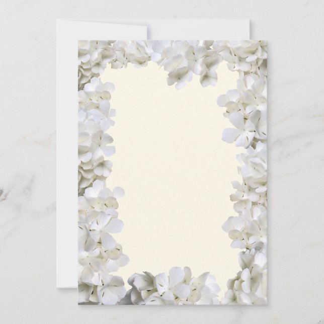 Papel Boda White Floral Border Blank Ecru (Anverso)