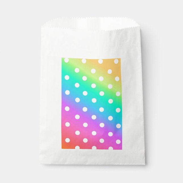 Papel Bolsa blanca/arcoiris y puntos de polka (Anverso)