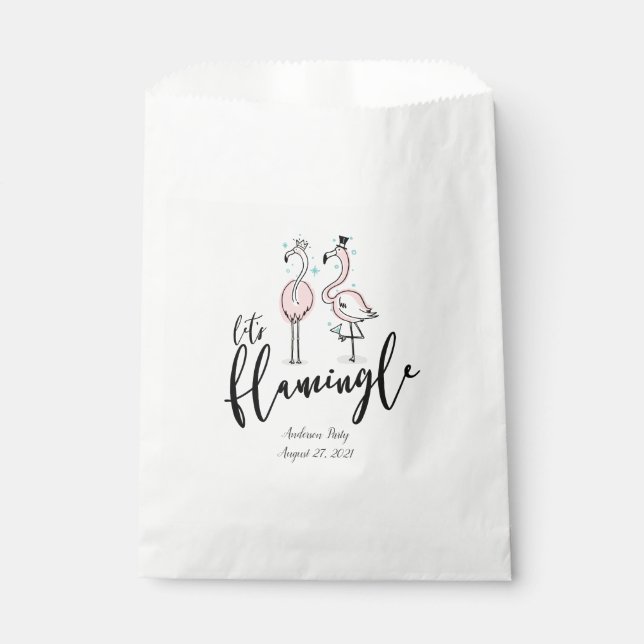 Papel Bolsa Blanca de Flamingle Flamingo Favor (Anverso)