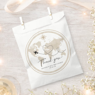 Papel Bolsa de Baby Shower de viajes - Mapa de agradecim